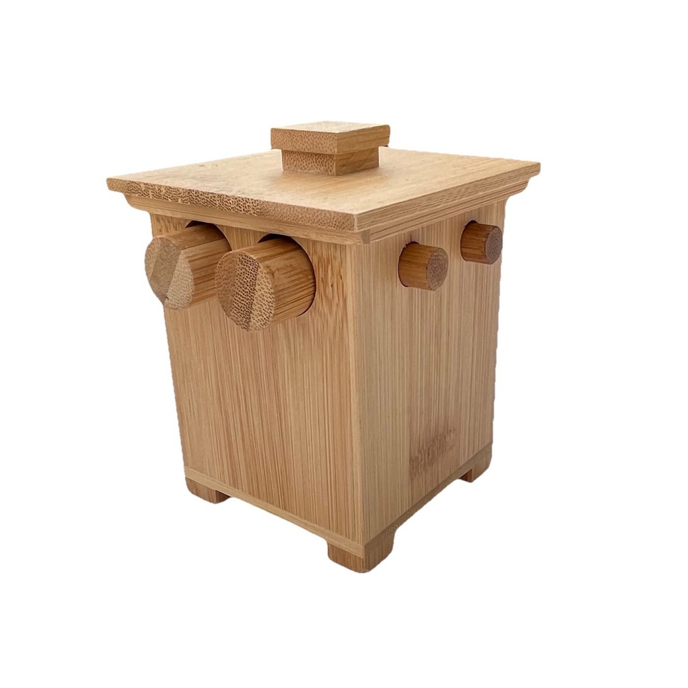 Bamboo Puzzle Lock Box Secret Storage Box Hidden Lock Wooden Safe Box Style Japa